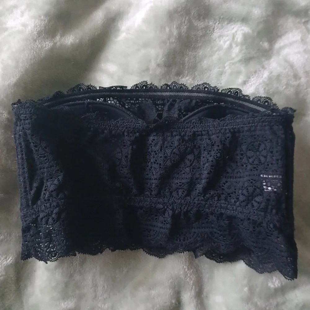 NWOT Auden Black Lace Strapless Bra Bandeaus Size Small - Picture 3 of 8